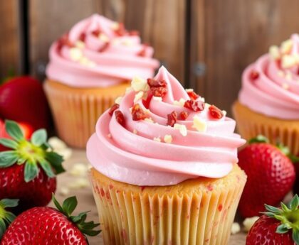 Strawberry Crunch Cupcakes