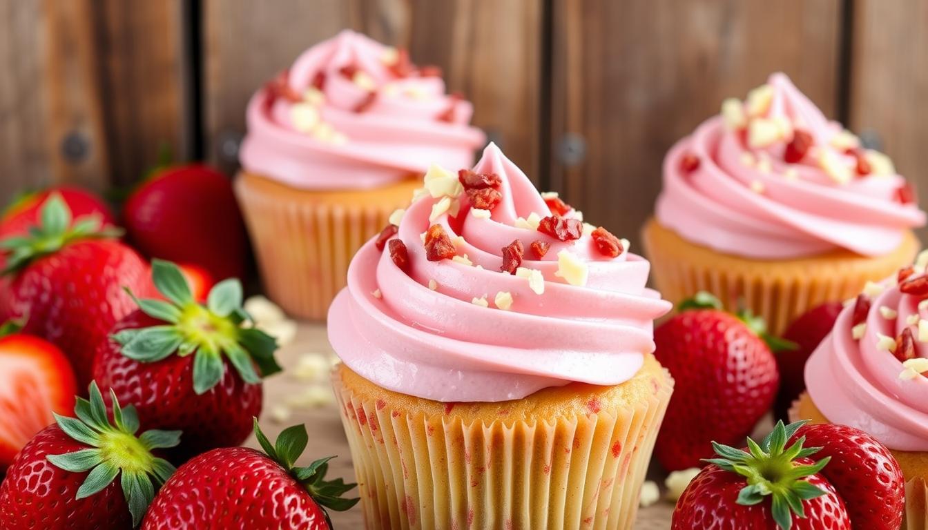 Strawberry Crunch Cupcakes