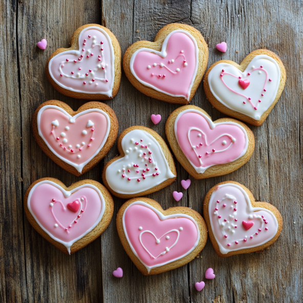 Pink & White Heart Cookies