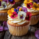 Flower Cupcakes with Edible Petals