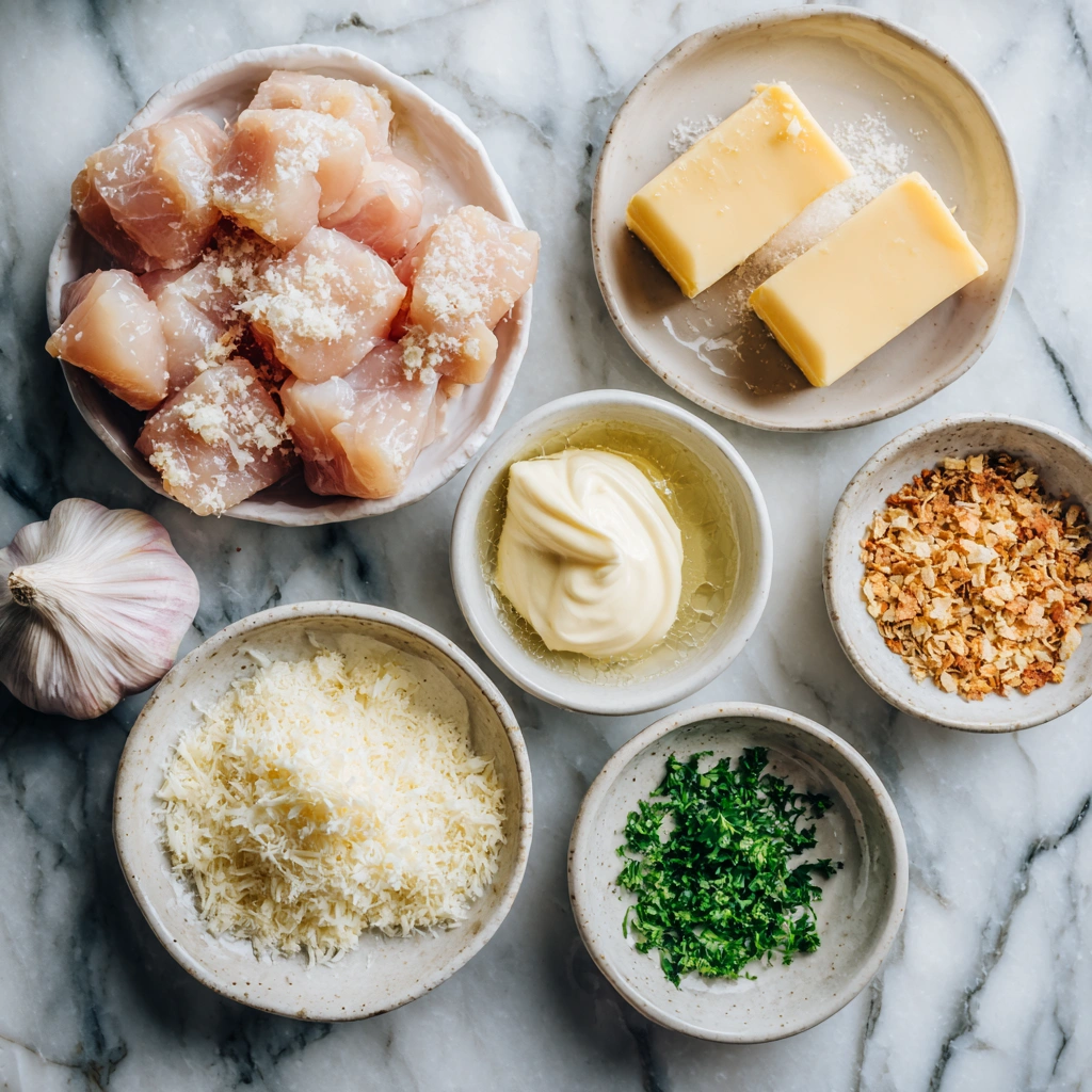 Ingredients for Garlic Parmesan Chicken Skewers