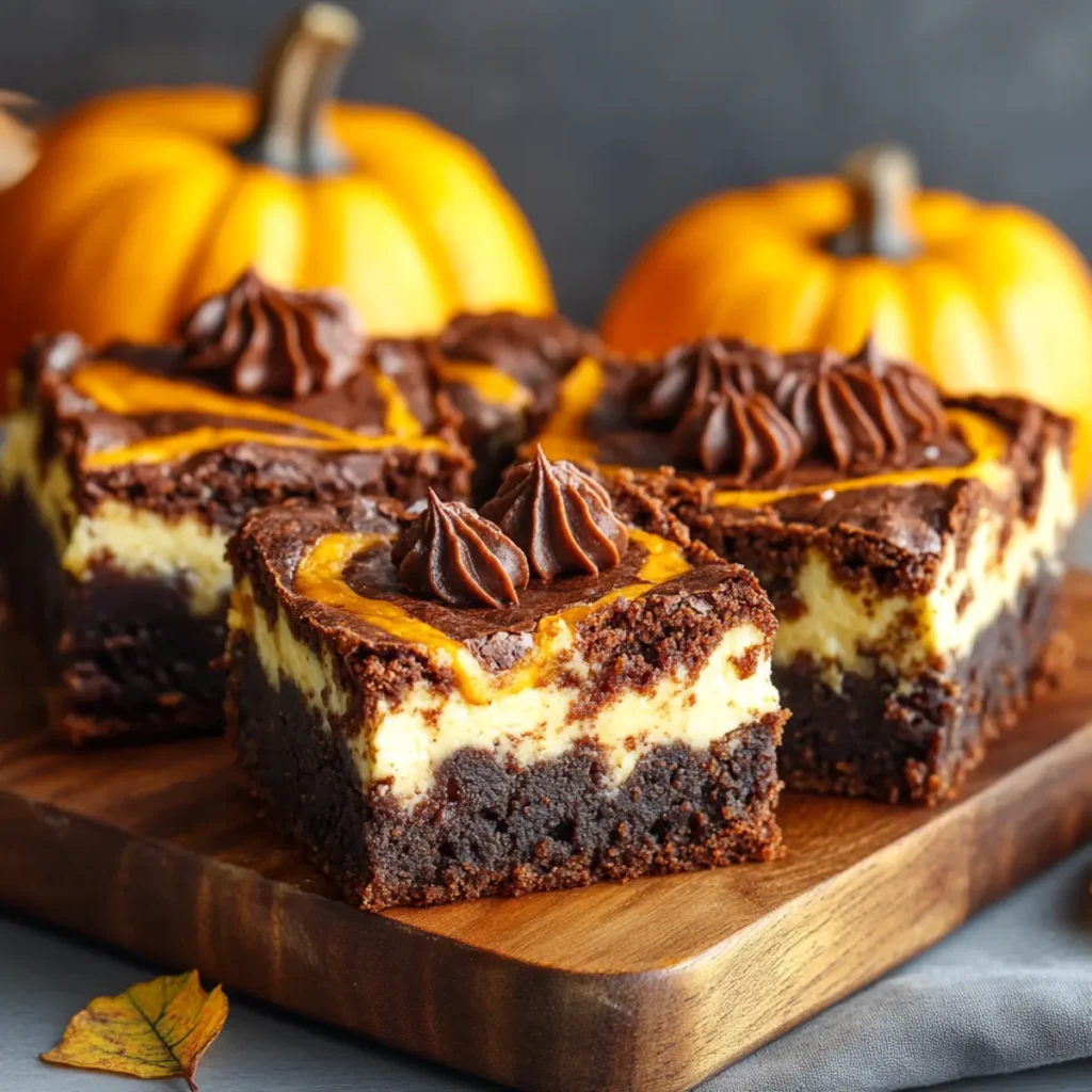 Pumpkin Cheesecake Swirl Brownies