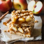 Caramel Apple Shortbread Crumble Bars