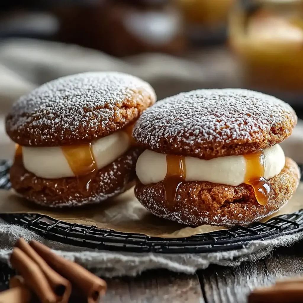 Apple Cider Whoopie Pie Cookies with Caramel