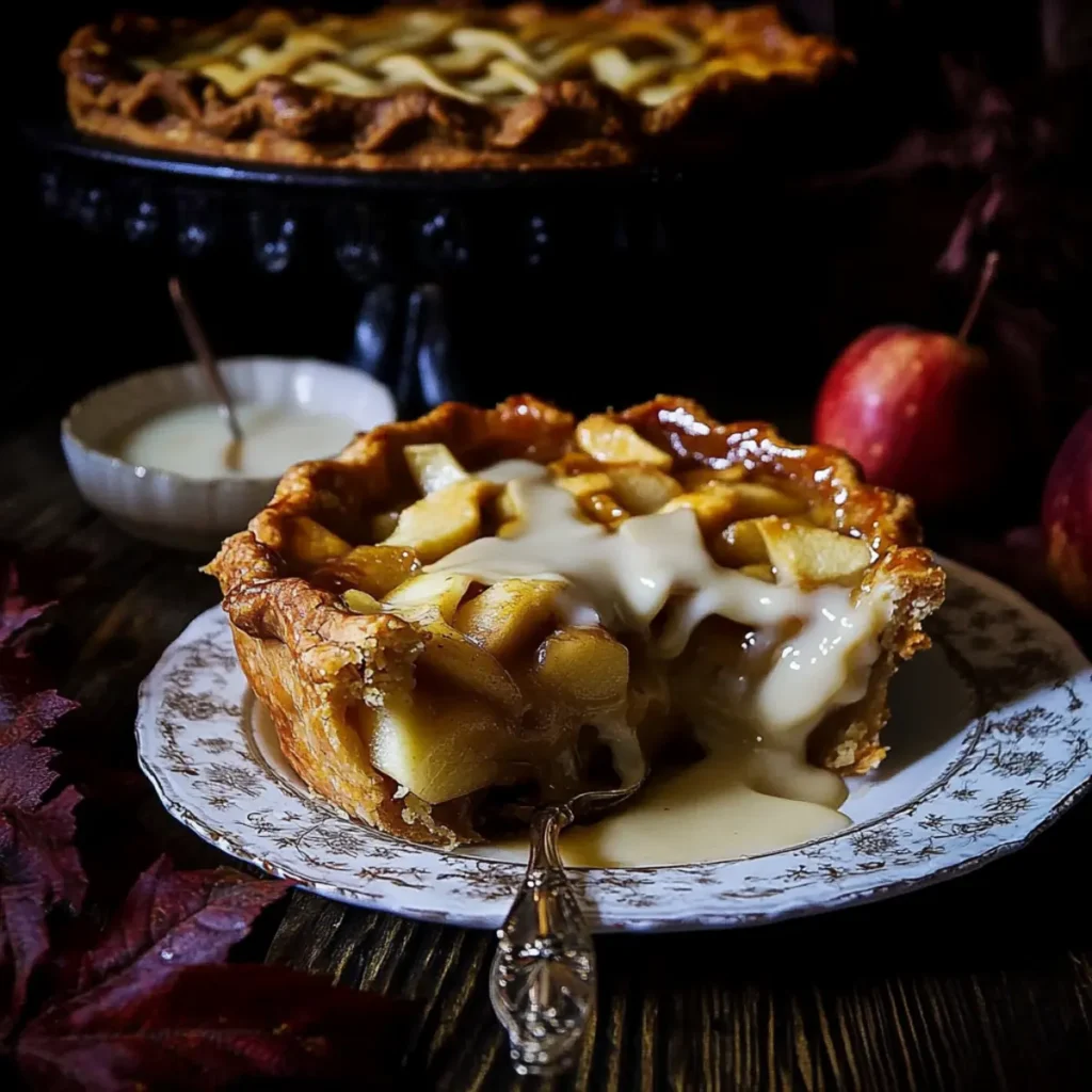 Toffee Apple Pie with Vanilla Custard