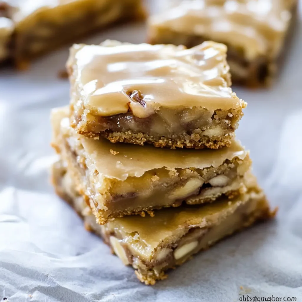 Maple Glazed Apple Blondies