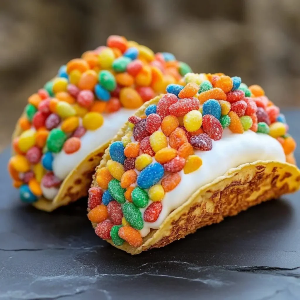 Fruity Pebbles Cheesecake Tacos