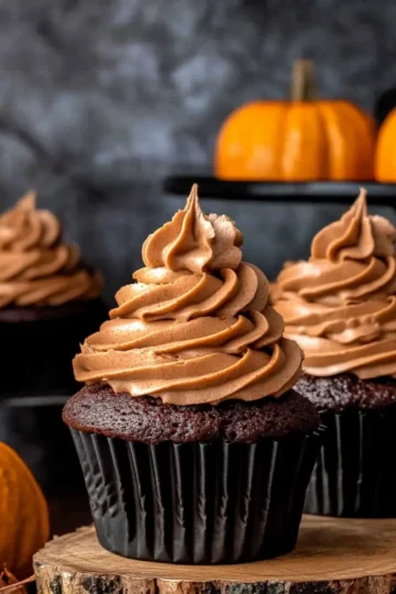 Chocolate Pumpkin Cupcakes