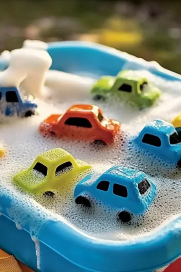 Car Wash Foam Bin – Soapy, Sensory Fun for Little Mechanics! 🚗✨ - Savory Splash