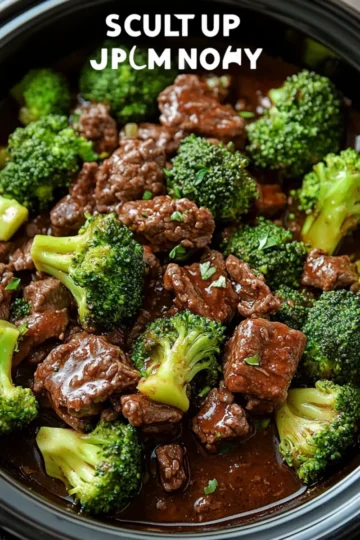 Slow Cooker Beef and Broccoli - cookupjoy