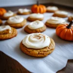 Pumpkin Sugar Cookies with Cream Cheese Frosting