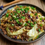 Low-Carb Mongolian Ground Beef and Cabbage