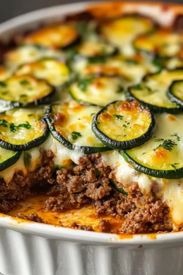 Low-Carb Ground Beef Zucchini Bake