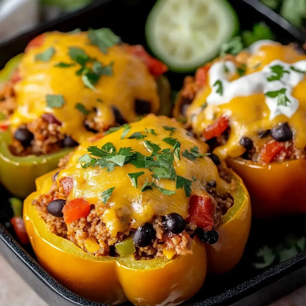Keto Taco Stuffed Bell Peppers Recipe