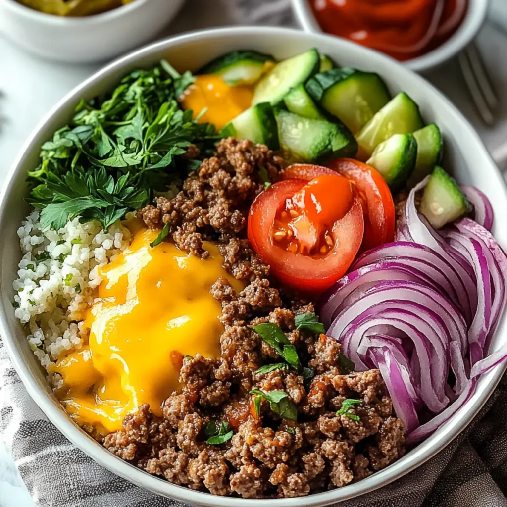 High-Protein Cheeseburger Bowls