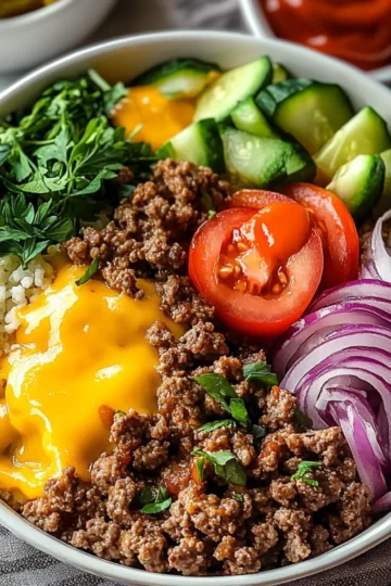 High-Protein Cheeseburger Bowls