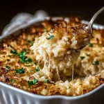 Cozy French Onion Chicken Rice Bake