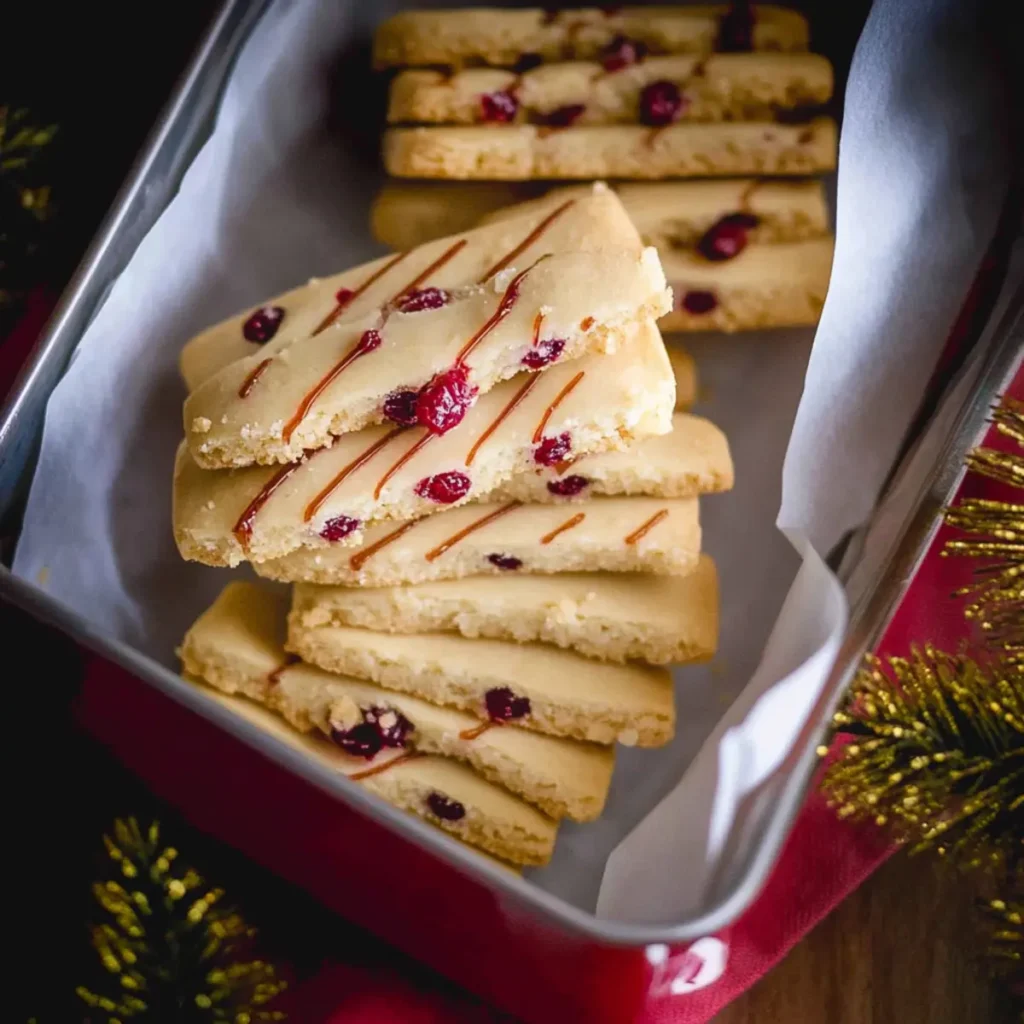 Orange Cranberry Shortbread Cookies