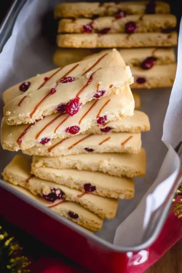 Orange Cranberry Shortbread Cookies