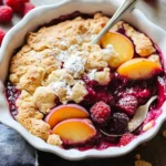 Easy Peach and Raspberry Cobbler